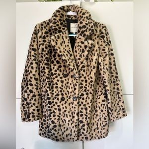 Avec Les Filles , leopard cheetah trenchcoat size M